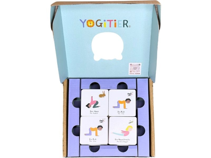 Yogitier Yoga-Memo Lernspiel Holz FSC 36 Karten