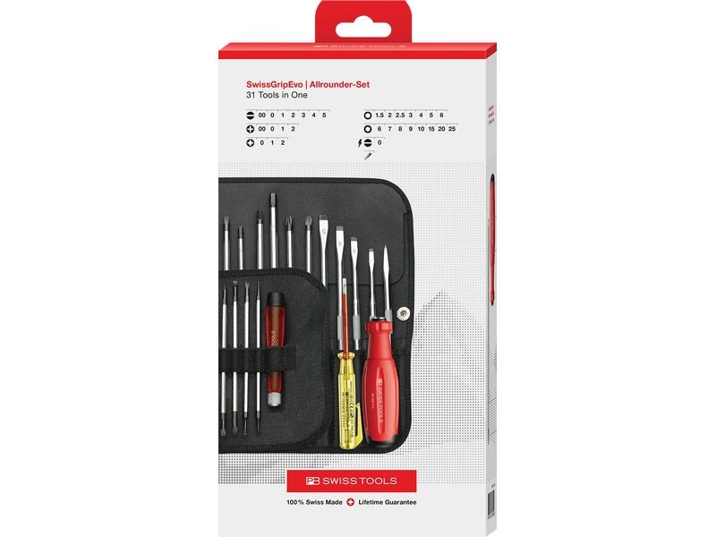 [2057939] PB Swiss Tools Schraubenzieher-Set SwissGrip Evo PB 38515.CBB 31-teilig