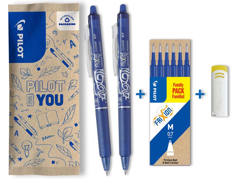 Pilot FriXion Ball Clicker 0.35 mm; Medium (M); 0.7 mm, Blau