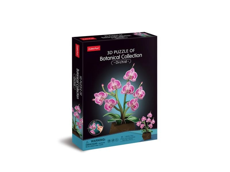 CubicFun Puzzle Pflanzentopf Orchidee 3D, 85 Teile