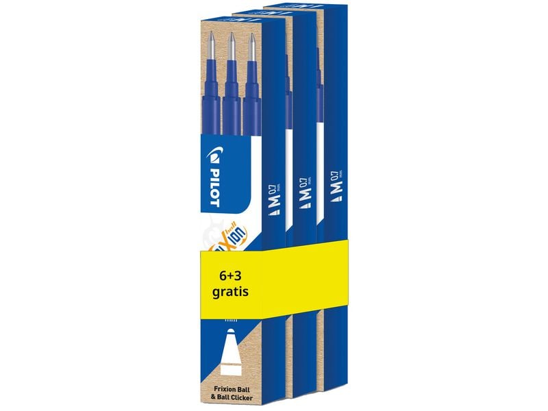 Pilot FriXion Refill 6 Stück + 3 gratis, 0.7 mm, Blau