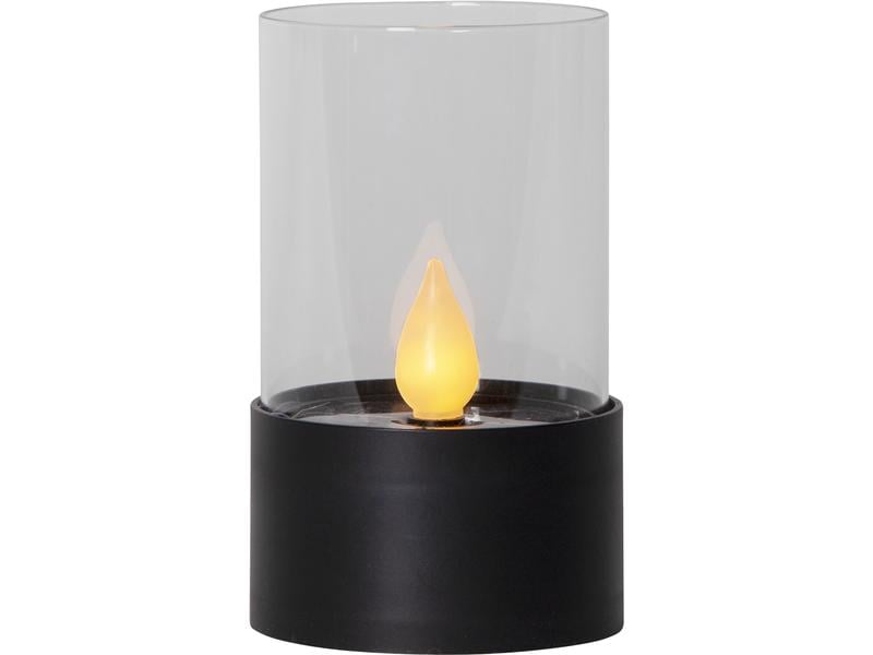 Star Trading LED-Kerze Solar Puloun, Ø 8.5 x 14 cm, Schwarz