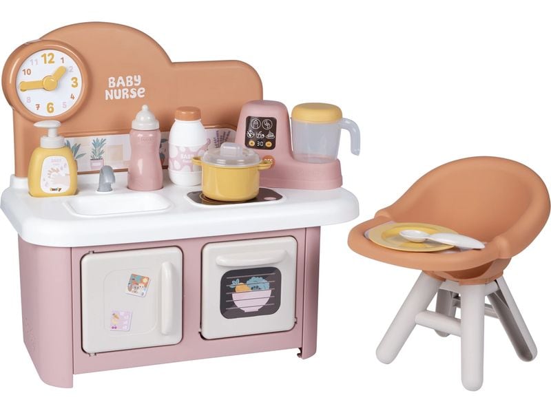 Smoby Puppenküche Nursery und Hochstuhl