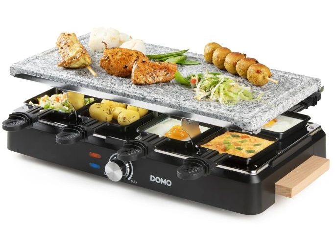 Domo Raclette-Kombination DO9262G mit Naturstein und Grillplatte