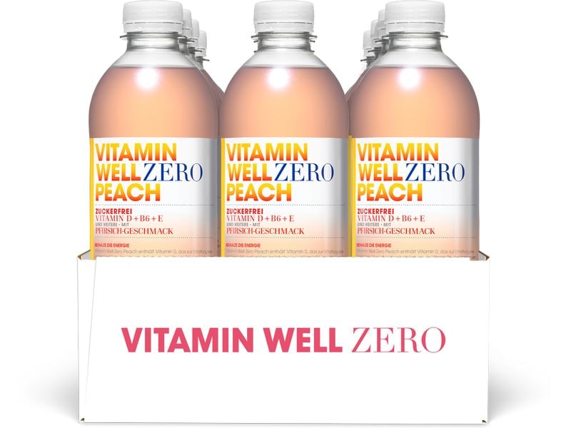 VITAMIN WELL Zero Peach 12 x 0.5 l