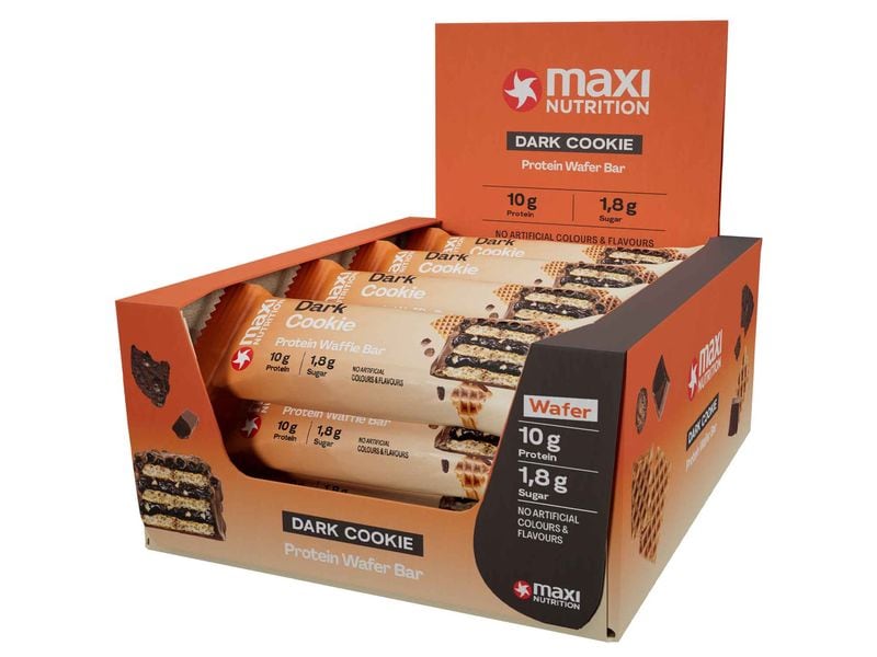 Maxi Nutrition Protein Waffle Bar – Dark Cookie Cookie, 12 x 39 g