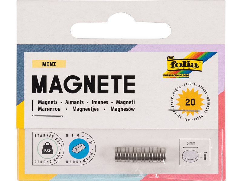 [2150167] Folia Magnete MINI Ø 6 mmx1 mm, 20 Stück