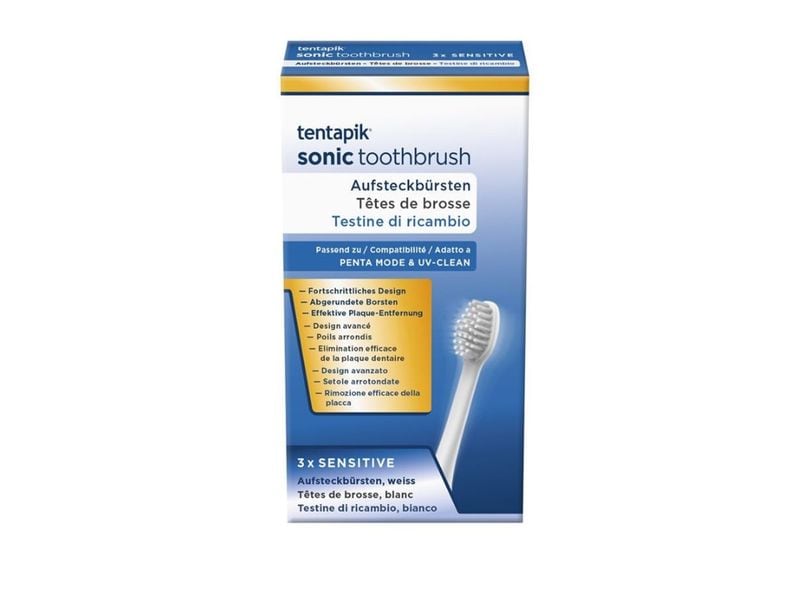 Tentapik Zahnbürstenkopf Sensitive Weiss, 3 Stück
