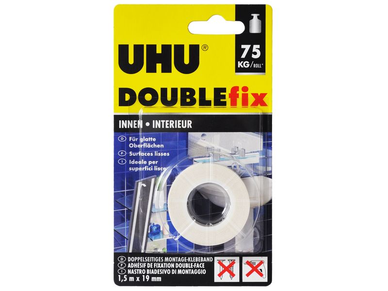 UHU Montagekleber DOUBLEfix INNEN Rolle 1.5 m x 19 mm