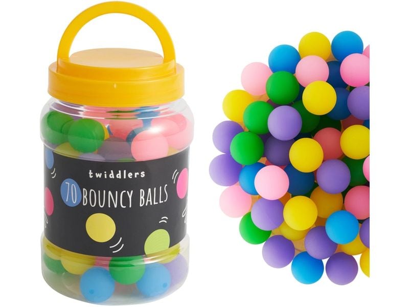 [2091659] Twiddlers Gummiball Neon 70 Stück 70 Stück Kunststoff Mehrfarbig