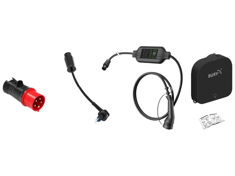 Bury Powerflash 9050 Mobiles EV-Ladegerät Typ 2 Typ 2, 22 kW, IP67, 5 m