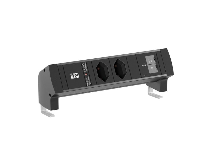 Bachmann Tischsteckdosenleiste DESK Style schwarz