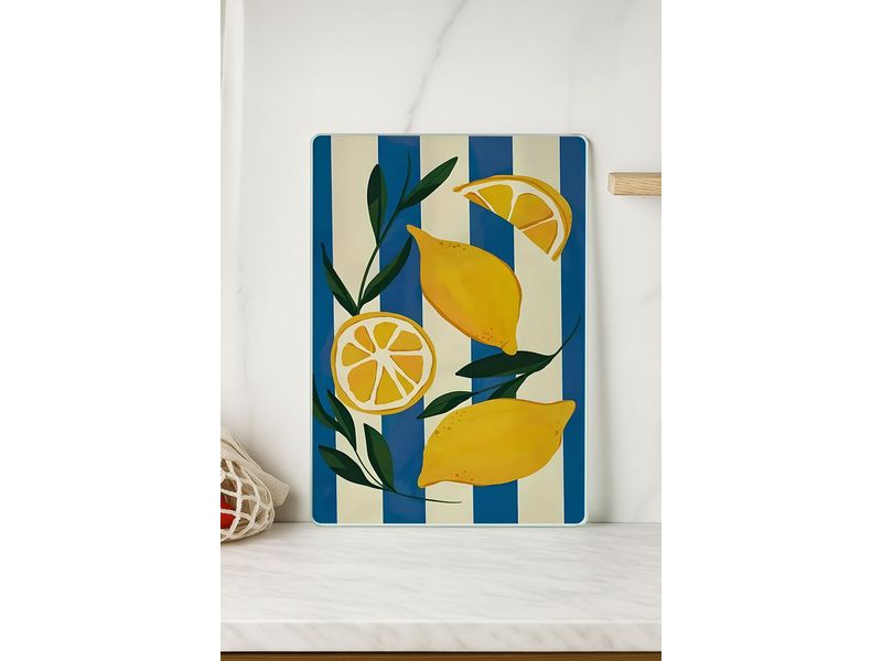 Hermia Schneidebrett Zitrone 20 x 30 cm, Blau
