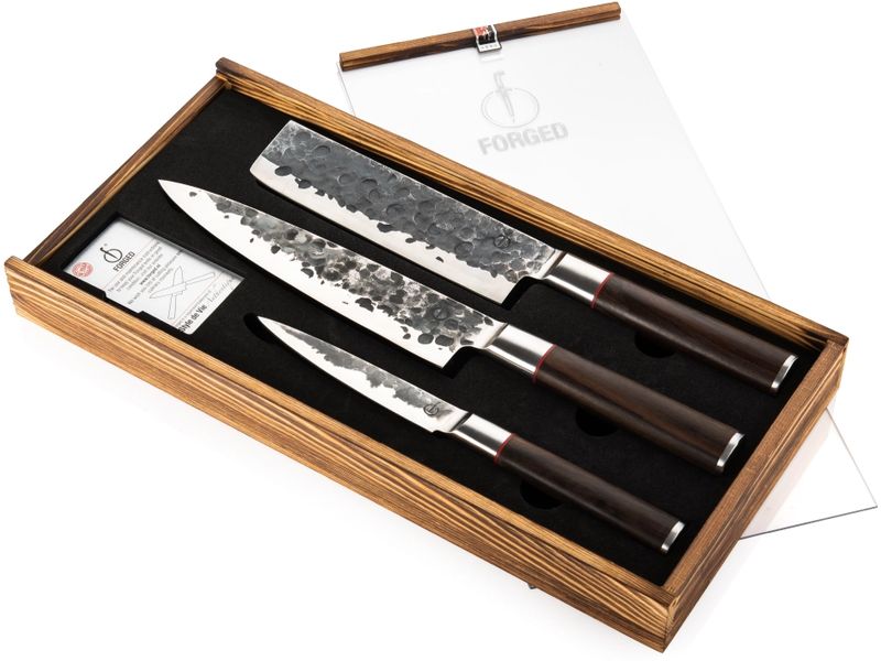 [2198599] Forged 3tlg. Sebra Messerset Gelb