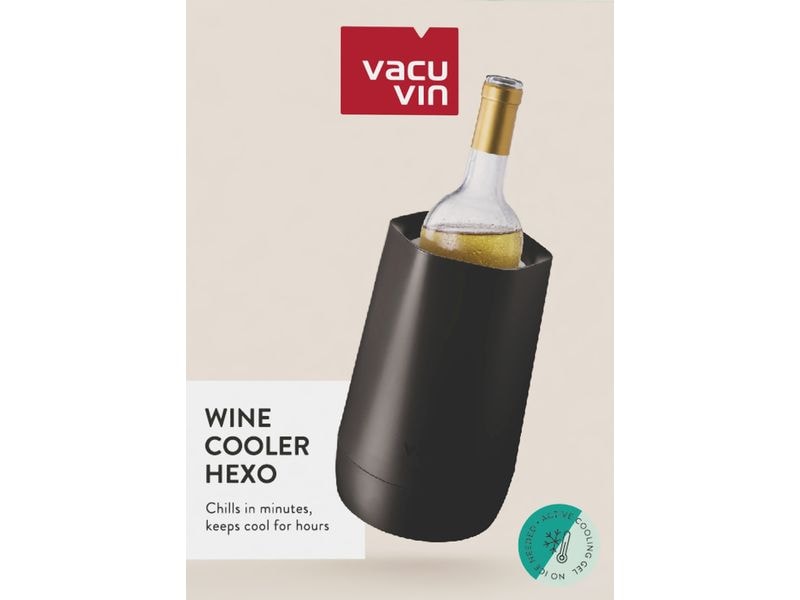 Vacuvin Flaschenkühler Hexo, Schwarz