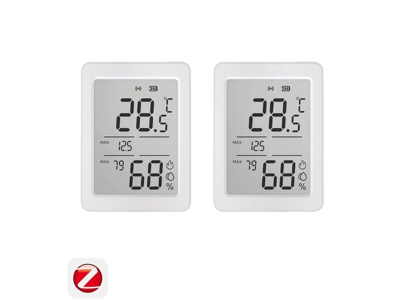 SONOFF AirGuard TH Temp./Feuchtigkeitssensor (2er-Pack) Zigbee, LCD