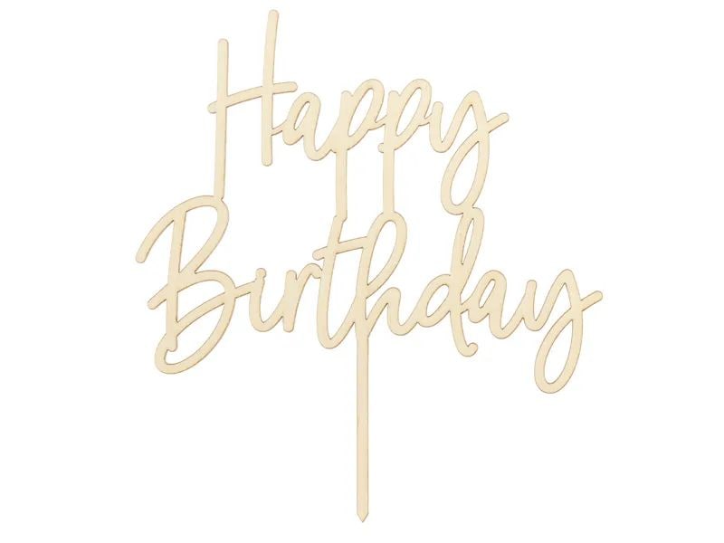 Partydeco Happy Birthday Holz 15 x 16.5 cm