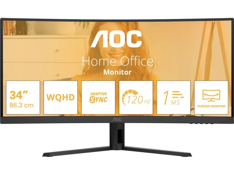 AOC Monitor CU34B3E 34 ", 3440 x 1440 (UWQHD)