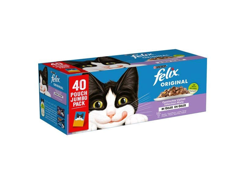 Felix Nassfutter Fleisch & Fisch in Gelée, 40 x 85 g