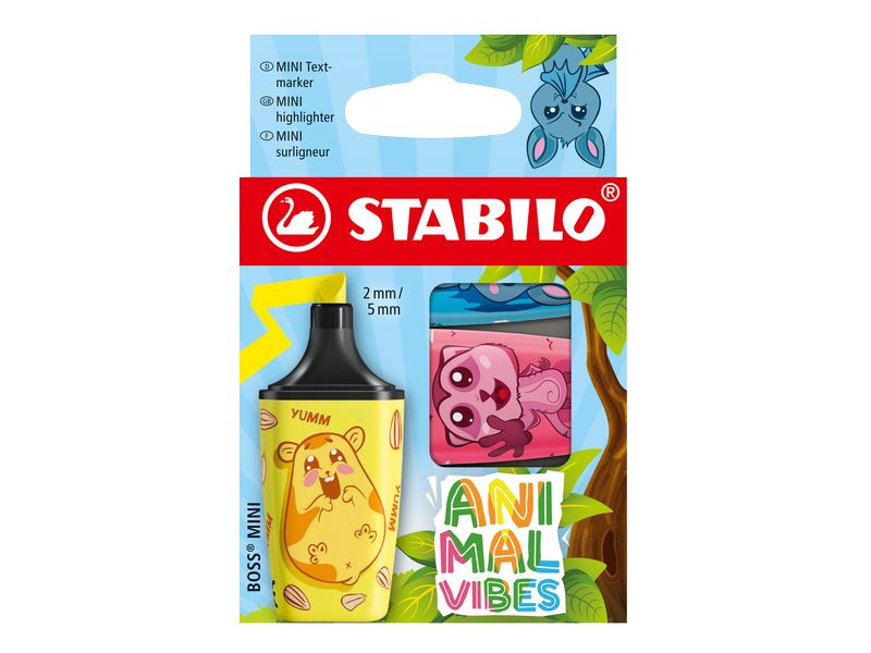 STABILO Textmarker MINI Animal Vibes 3 Stück