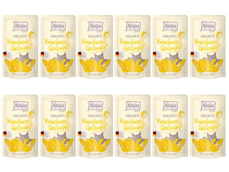 Mjamjam Nassfutter Wellness Knochen & Gelenke Rind, 12 x 125 g