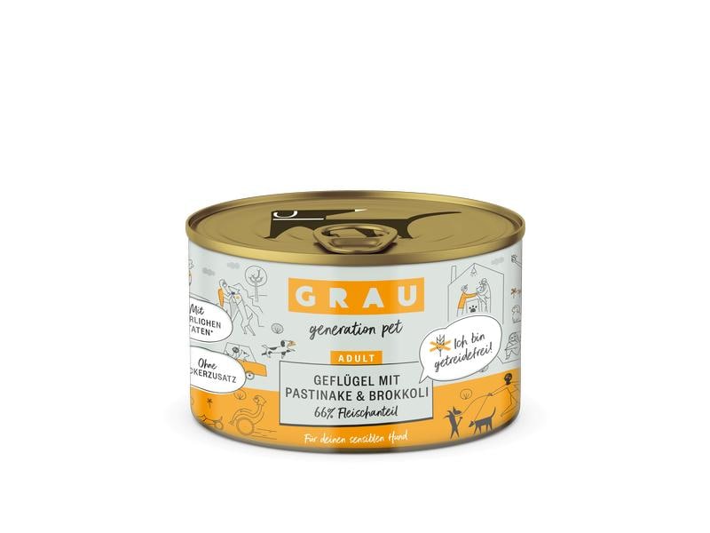 Grau Nassfutter Geflügel, Pastinake, Brokkoli 200 g