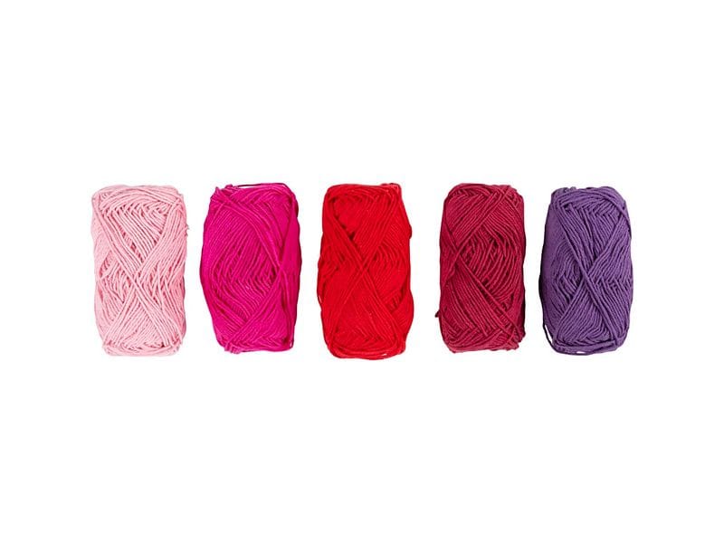 [1994723] Creativ Company Baumwollgarn Nr. 8/4 5 x 50 Meter, Pinktöne, 5 x 20 g (Pink)