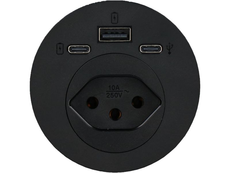 Max Hauri Anschlussfeld Einbau 1x Typ 13, USB-A/C Schwarz