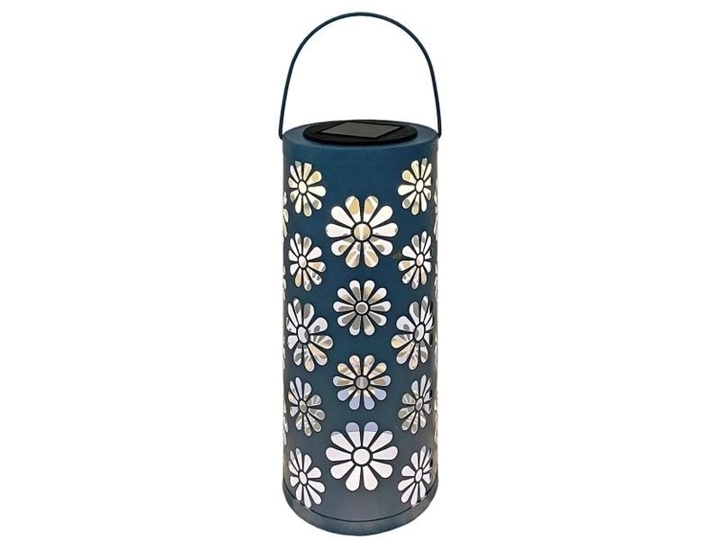 Dameco LED Solar Laterne mit 1 LED aus Metall in Blau