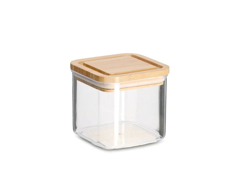 Zeller Present Vorratsdose Bambusdeckel 10 x 10 x 9.3 cm, 0.5 l