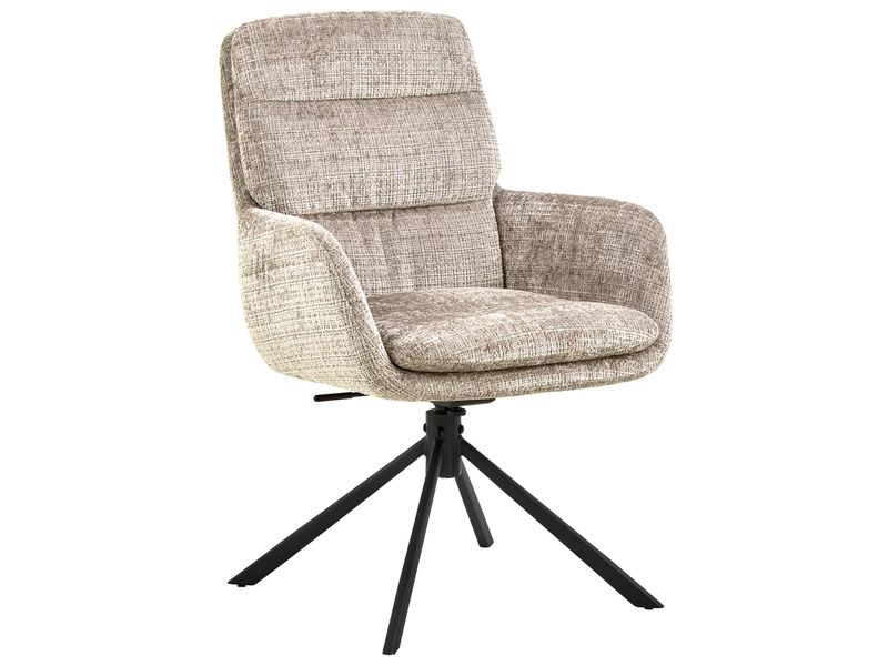 AC Design Stuhl Edgar Beige/Schwarz, 2 Stück