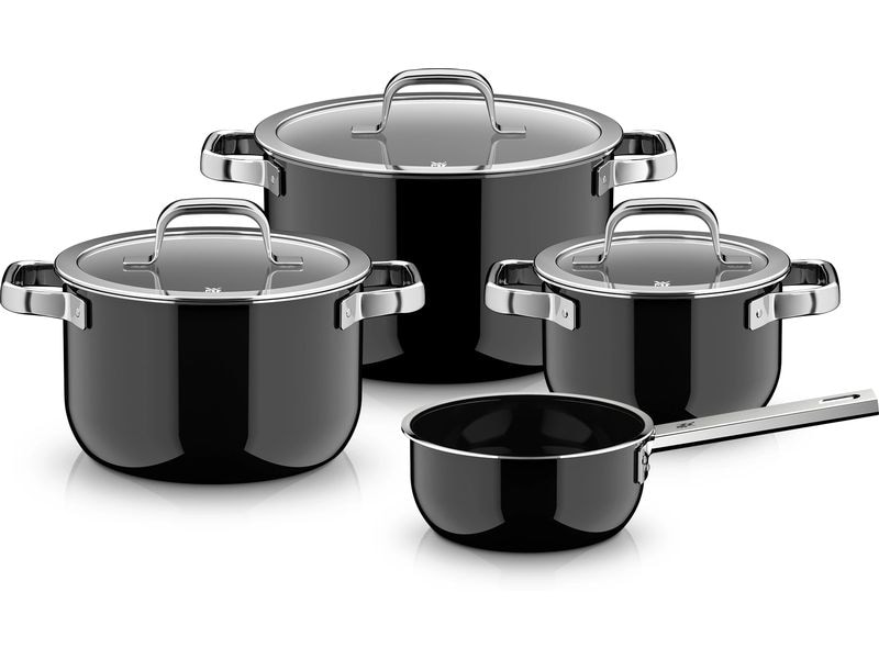 WMF Kochtopf-Set Fusiontec Mineral Pro, Edelstahl, Schwarz