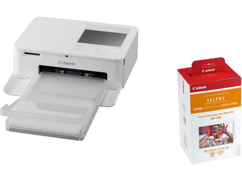 [1598711] Canon Fotodrucker Selphy CP1500 Weiss inkl. Papier und Tinte (Weiss)