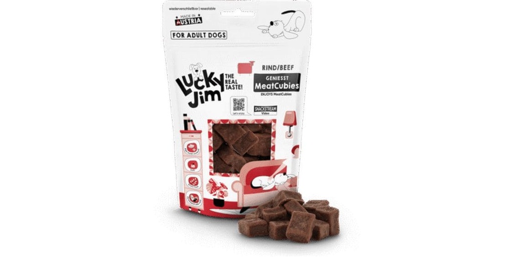 Lucky Jim Leckerli MeatCubies Rind 70 g