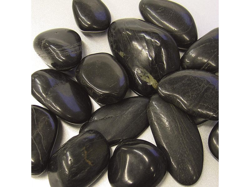 [2033522] CHALET Dekosteine Flusskiesel 20-40 mm Schwarz 650 ml (Schwarz)