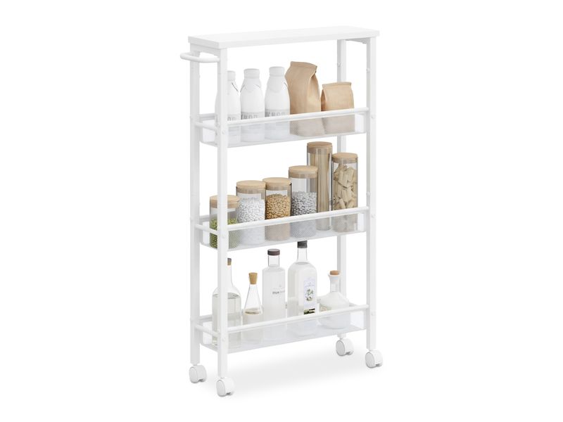 relaxdays Nischenwagen 77 x 13 x 45.5 cm Weiss