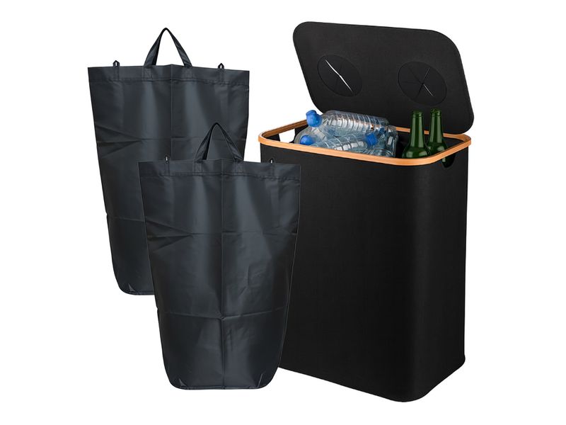 relaxdays Recyclingbehälter 170 L Schwarz