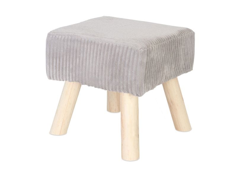 relaxdays Hocker Cord 30 x 30 cm Grau