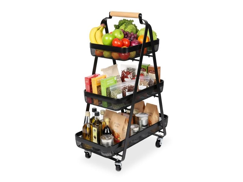 relaxdays Küchenwagen 84.5 x 57 x 31 cm Schwarz