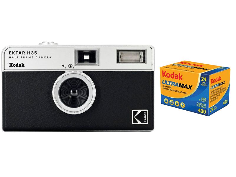 [2055846] Kodak Analogkamera Ektar H35 mit Ultra Max 400 Film Schwarz Kit (Schwarz)