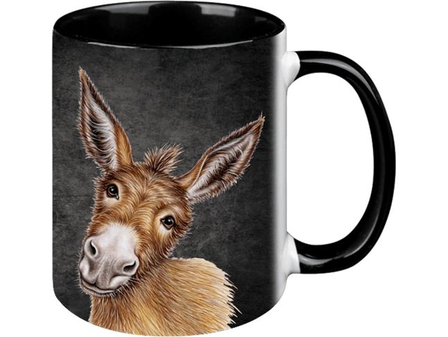 creanorm Tasse Esel Black Edition 330 ml, 1 Stück, Schwarz