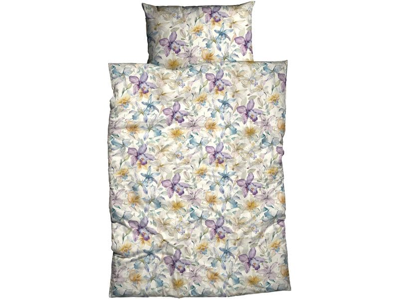 [2050921] Nobilium Duvetbezug Erna 160 x 210 cm, Vanille/Blume (160 x 210 cm)