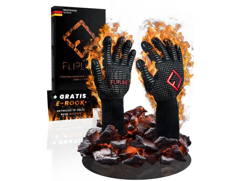 Flipline Grillhandschuh L Schwarz