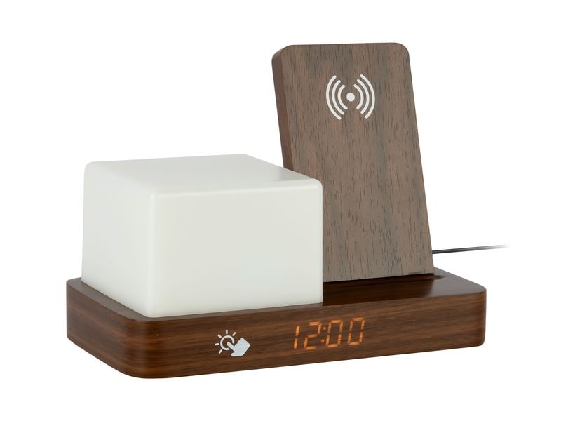 KARLSSON Wecker Retro Night Light LED Mokkabraun