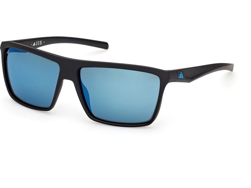 adidas ES0002 Sport Sonnenbrille Matte Black, Blue