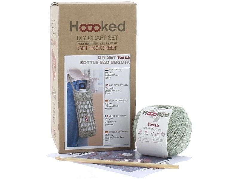 Hoooked Häkelset Bogota Flaschenbeutel Serenity Mint