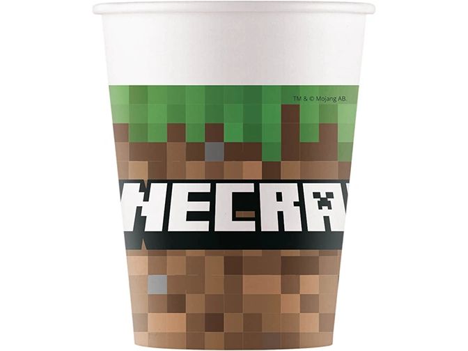 We fiesta Party Einwegbecher Minecraft 200 ml, 8 Stück, Braun