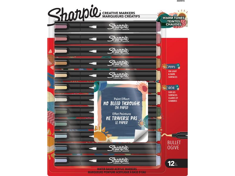 Sharpie Filzstift Acryl Warm Tones 12er Set
