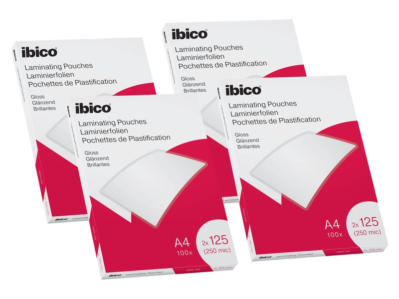 [1826274] Ibico Laminierfolie Premium A4 125 µm, glänzend, 4 x 100 Stück (A4, 125 µm)