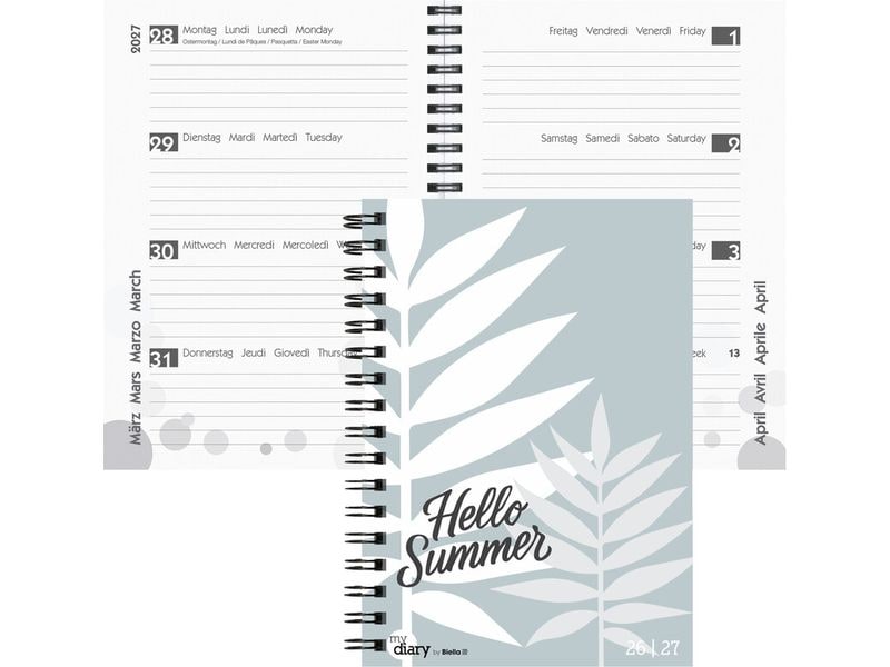 Biella Schulagenda mydiary Wire-O 2026/27 Summer, 14.5 x 20.5 cm